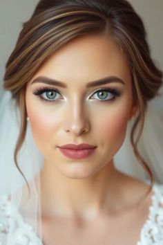 Bridal Makeup Looks Blue Eyes, Soft Glam Makeup Light Skin, Blush Wedding Makeup, Bridal Makeup For Blue Eyes Brunette, Soft Glow Makeup, Bridal Makeup Blue Eyes, Makeup Light Skin, Natural Soft Glam Makeup, Blue Eyes Brunette