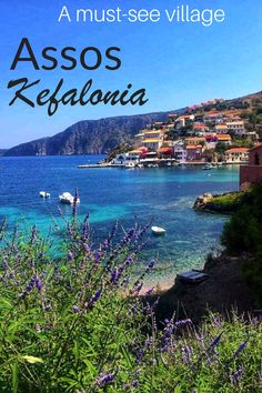 Colourful houses and turquoise sea in Assos Kefalonia Assos Kefalonia, Corfu Old Town, Cute Village, Myrtos Beach, Greek Islands To Visit, Kefalonia Greece, Good Restaurants, Travel To Greece, Small Swimming Pools