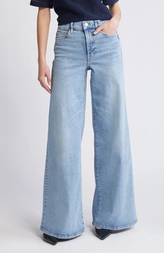 FRAME Le Palazzo High Waist Wide Leg Jeans | Nordstrom Palazzo Jeans, High Waist Wide Leg Jeans, Perfect White Tee, Cropped Wide Leg Jeans, Style Goals, Jean Trends, Cool Clothing, Favorite Daughter, Mother Denim