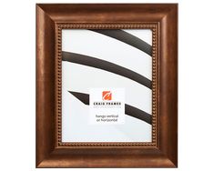 a brown frame with black and white stripes on it