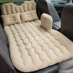 Inflatable Car Air Mattress Travel Bed, Kvago Thickened Car Camping Bed Sleeping Pad with Car Air Pump 2 Pillows for Car Tent SUV Back Seat (Beige) Description The car air mattress is made of high-quality thick flocking fabric, which is skin-friendly. Not only suitable for use in the car, it can also be used as an outdoor picnic mat when you travel, outing, and camp. Specification: Color: Beige Material: Flocking Size: as show Package Including 1 x Inflatable Mattress Warm Reminder 1. Before buy Inflatable Car Bed, Car Mattress, Car Air Mattress, Multi Functional Sofa, Car Tent, Inflatable Bed, Car Things, Camping Mat, Car Bed