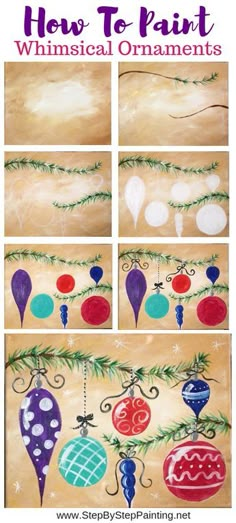 how to paint whimsical ornaments for christmas