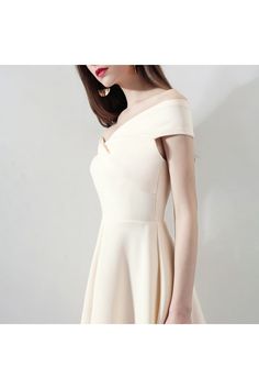 Short Champagne Aline Homecoming Dress Off Shoulder - $62.1 #HTX86045 - SheProm.com White V-neck Dress For Banquet, V-neck Mini Dress For Banquet, Beige A-line Midi Dress For Banquet, Beige A-line Dress For Banquet, White A-line V-neck Evening Dress, White A-line V-neck Dress For Evening, A-line Mini Dress For Banquet, Fitted Beige A-line V-neck Dress, Beige Fitted A-line V-neck Dress