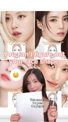 韵琁 Daisy | beauty content creator ❀˖° on Instagram‎: "♡ ̆̈ Quick way to find out your face shape. Save and share if you find this type of reel helpful(๑˃̵ᴗ˂̵)و ➡️ / Which face shape do you have?💕 . *𝐃𝐢𝐬𝐜𝐥𝐚𝐢𝐦𝐞𝐫: 𝐈 𝐝𝐢𝐝𝐧'𝐭 𝐢𝐧𝐯𝐞𝐧𝐭 𝐭𝐡𝐢𝐬 𝐟𝐚𝐜𝐞 𝐬𝐡𝐚𝐩𝐞 𝐭𝐞𝐬𝐭; 𝐢𝐭'𝐬 𝐚 𝐩𝐨𝐩𝐮𝐥𝐚𝐫 𝐦𝐞𝐭𝐡𝐨𝐝 𝐭𝐨 𝐝𝐞𝐭𝐞𝐫𝐦𝐢𝐧𝐞 𝐲𝐨𝐮𝐫 𝐟𝐚𝐜𝐞 𝐬𝐡𝐚𝐩𝐞 𝐨𝐧 𝐃𝐨𝐮𝐲𝐢𝐧. Pic source: Pinterest #face #beauty #beautytips #explore"‎ Height Exercise, Square Face Makeup, Types Of Faces Shapes, Glasses For Round Faces, Beauty Content Creator, Glasses For Face Shape, Face Shapes Guide, Beauty Treatments Skin Care, Hairstyle For Chubby Face