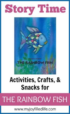 an advertisement for the rainbow fish story time