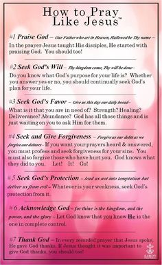 a pink background with the words how to pray like jesus