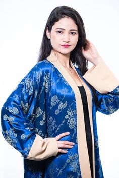 luxury dressing gown blue Elegant Kimono With Kimono Sleeves For Eid, Formal Spring Kimono With Kimono Sleeves, Elegant Long Sleeve Kimono For Spring, Elegant Long-sleeve Kimono For Spring, Elegant Kimono For Wedding And Eid, Elegant Fitted Open Front Kimono, Blue Silk Kimono For Wedding, Formal Satin Kimono With Kimono Sleeves, Elegant Long Kimono For Eid