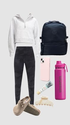 back to school outfit/ lululemon outfit/ fall outfits ~~ boston clog, lululemon pants, lululemon Scuba hoodie, lululemon backpack, lululemon waterbottles, Glossier lipbarms, iphone and craw clip #wishlist #cute #fyp #backtoschool #ootd #outfit #fall #fallaesthetic #lululemon #lululemonoutfitinspo Sporty Lululemon Outfits, Athletic Outfits Lululemon, Outfits With Lululemon Scuba, Lululemon Backpack Outfit, Cute Outfits For School Lululemon, Lululemon Scuba Outfits, Outfit Inspo Lululemon, Lulu Scuba Outfit, Lululemon Fall Outfit