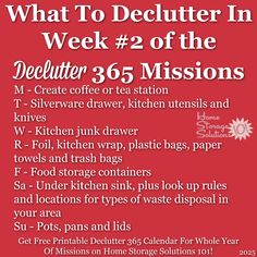 what to declutter in week 2 of the declutter 365 mission poster