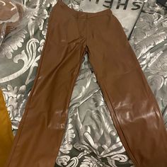 Brand New Brown Faux Leather Skinny Jeans/Jeggings Shein Fall Look Trendy Stretch Brown Jeans, Jogger Jeans Women, Brown Leather Jeans, Cheap Mid-rise Brown Jeans, Brown Stretch High-waisted Jeans, Non-stretch Brown Jeans, Earth Tone Outfits, Button Fly Pants, Black Flared Leggings