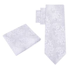 White Original Floral Necktie Pattern On Fabric, Floral Necktie, Flower Tie, Tie For Men, Tie Length, Tie Design, Floral Color, Fabric Floral, White Tie