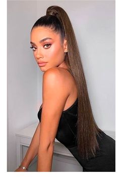 Slick Back Hairstyles, Slicked Back Ponytail, Business Looks, High Pony, Basic Workout, Party Dresses Online, Perfect Hairstyle, Slicked Back Hair, Slick Back