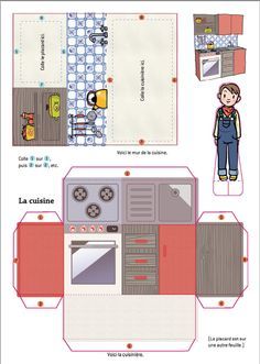 an image of a paper model of a kitchen