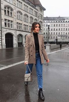 Work Outfits Frauen, Outfit Casual Chic, Outfit Chic, Blazer Outfit, Fashion Edgy, Checked Blazer, Autumn Outfits, Blazer Outfits