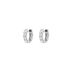 Diamond White Diamond Huggie Single Earring, White Diamond Huggie Earring, Classic Huggie Hoop Earrings For Formal Occasions, Luxury Diamond White Huggie Earrings For Formal Events, Elegant Everyday White Gold Huggie Earrings, Formal White Single Huggie Earring, Luxury White Gold Cubic Zirconia Huggie Earrings, Formal Silver Huggie Earrings With Single Cut Diamonds, Classic White Gold Huggie Earrings For Formal Events