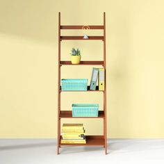 Brock Ladder Bookcase Framed Family Photos, Bookcase Wood, 5 Shelf Bookcase, Office Bookcase, Wayfair Furniture, Design Aesthetics, Nursery Furniture Sets, Teen Bedding, Ladder Bookcase