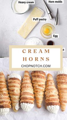 Indulge in the delightful combination of flaky pastry and rich, creamy filling with our Homemade Cream Horns! These elegant pastries are perfect for special occasions or a sweet treat anytime. Easy to make and irresistibly delicious, follow our simple recipe to bake these classic cream horns at home.#CreamHorns #PastryPerfection #ChopNotchRecipe #BakingInspiration #EasyRecipes #HomemadeGoodness #DeliciousDesserts #SweetTreats #ElegantDesserts #CreamyAndFlaky Elegant Pastries, Cream Horns Recipe, Cream Horn Molds, Cream Horn, Phyllo Dough Recipes, Fast Easy Desserts, Vanilla Cream Filling, Puff Pastry Cream Puffs, Egg Puff