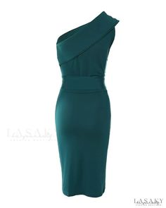 Lasaky - One shoulder evening dress with tie detail One Shoulder Evening Dress, Halter Maxi Dresses, Dress With Tie, Long Sleeve Shirt Dress, Dress Size Chart, Spaghetti Strap Dresses, Style Chic, Wine Red, Shoulder Sleeve