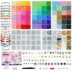 PRICES MAY VARY. 【Great Value Clay Beads Kit】This set contains 3 boxes preppy clay beads in 72 colors 13000+pcs, 2 boxes charms kit accessories in 1502pcs and beading tools(1 elastic string,1 crystal string, a tweezers and a scissors), to meet all your needs for jewelry & bracelets making (All accessories shown in the picture are included) . 【Swiftie Friendship Bracelet kit】Besides polymer clay beads, 780pcs A-Z letter beads,90pcs number beads are also in this clay beads bracelet kit, Spelled-ou Preppy Clay Beads, Friendship Bracelet Making, Clay Beads Bracelet, Friendship Bracelet Kit, Pony Bead Bracelets, Bracelet Making Kit, Number Beads, Friendship Bracelets With Beads, Jewelry Making Kits