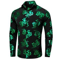 Shirt shirt S   - Sophisticated Gentlemen Green Fitted Shirt With Casual Collar, Elegant Green Printed Shirt, Elegant Printed Green Shirt, Printed Long Sleeve Shirt For Party, Formal Printed Shirt For Fall, Patterned Formal Shirt For Spring, Floral Print Slim Fit Long Sleeve Shirt, Slim Fit Floral Print Long Sleeve Shirt, Slim Fit Long Sleeve Shirt With Floral Print