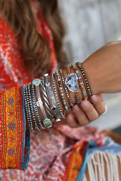 "Boho Wrap Bracelet, 5X Druzy Bracelet: Incredible mix of gemstones and metal featuring a genuine geode druzy, sparkling in grays and hints of browns with bronze faceted beads and silver tone accents that catch the light. An Earthy mix of round jasper beads in shades of river red, and blended black and grays banter with a row of square aqua terra jasper. READY TO SHIP in 1-3 business days! Fits wrists 5 3/4\" - 6 1/2\". --- IMPORTANT --- This listing is for ONE 5X Druzy Wrap Bracelet. The photos Hand Wrapped Silver Leather Bohemian Bracelet, Hand Wrapped Silver Bohemian Leather Bracelet, Bohemian Silver Beaded Bracelets Hand Wrapped, Silver Resizable Beaded Bracelets For Festivals, Silver Hand-strung Wrap Bracelet For Festivals, Resizable Silver Beaded Bracelets For Festivals, Festival Silver Hand-strung Wrap Bracelet, Bohemian Silver Hand-strung Friendship Bracelets, Bohemian Silver Hand Wrapped Braided Bracelets