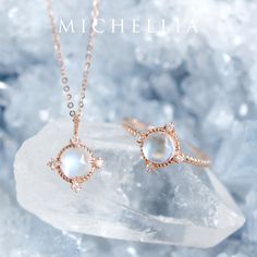 "Our current turnaround time for regular orders is 6-8 weeks. For urgent orders, please shop our Ready-to-Ship collection below (7-10 business days): https://michellia.com/collections/ready-to-ship (please copy and paste into browser) -------- 「Stella」- Aura of Galaxy Ring, in Moonstone Traveled through moons and stars, our galaxy-inspired \"Stella\" is designed to remind us of the infinite possibilities in our incredible universe. The focal iridescent gem is surrounded by four pieces of genuine White Gold Moon-shaped Moonstone Jewelry, Celestial Style Moonstone Ring With Accent Stones, Celestial Moonstone Ring With Accent Stones, Ethereal Moonstone Jewelry With Rose Cut Diamonds, Ethereal Jewelry With Rose Cut Diamonds And Moonstone, Celestial Moon Shaped Moonstone Crystal Ring, Celestial Moon-shaped Moonstone Crystal Ring, Celestial Moonstone Ring For Wedding, Celestial Moonstone Wedding Ring