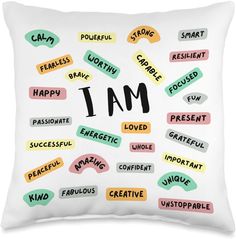 Affirmations Throw Pillows Home Decoration for Bed, Couch, Sofa, Living Room, Throw/Decorative Pillow 16x16, Cushion, Inspirational saying Affirmations Throw Pillows Home Decoration for Bed, Couch, Sofa, Living Room, featuring lovely positive and inspirational affirmations to help brighten your outlook on the world The perfect Self Care Gift, or used as a Therapy Pillow, Psychologist Office Decor, Counseling Decor, School Office Décor. Add throw pillows to whatever room needs an extra dose of co Office Decor Counseling, Counsellor Office, Counseling Decor, Psychologist Office Decor, School Office Decor, Psychologist Office, Inspirational Affirmations, Decor School, Throw Pillow Fabric