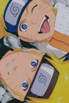 two anime characters with their mouths open and eyes wide open, looking at the camera