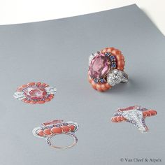 Les Ateliers Créations by Van Cleef & Arpels Jewelry Drawings, Drawing Jewelry, Jewellery Sketch, Jewellery Illustration