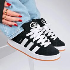 Brand New Big Kids Size+1.5=Womens Size Womens Adidas Sneakers, Shoes For Christmas, Adidas Gazelle Black, Adidas Campus Shoes, Campus Shoes, Adidas Gazelles, Black Tennis Shoes, Adidas Originals Shoes, Adidas Shoes Originals