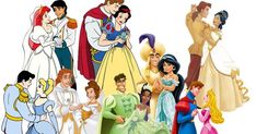 the disney characters are all dressed up in their respective outfits and costumes, including princesses