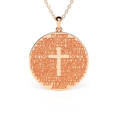 Give your Greek jewelry stack a dose of texture with the engraved Greek Lord's Prayer (Πάτερ Ημών) disc necklace. This unexpected design features a round pendant engraved with the words of the Lord's Prayer in Greek. A cross cutout in the center completes the design, which comes on a delicate and layerable chain. Cross Cutout, Jewelry Stack, Arabic Jewelry, The Lord's Prayer, Lord's Prayer, Everyday Bracelet, Turquoise Bead Necklaces, Greek Jewelry, The Lords Prayer