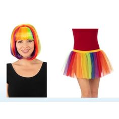 Way To Celebrate Rainbow Pride Striped Tutu & Wig Brightly colored rainbow stripes for both wig and tutu. Wig is shoulder length and tutu is made with tulle with an elastic waistband One Size Fits Most Coordinate these with other Way To Celebrate items available at Wal-Mart Pride Costume, Rainbow Birthday Party Decorations, Black Scrubs, Rainbow Birthday Party, Wal Mart, Orange Skirt, Cos Play, Rainbow Birthday, Paisley Dress