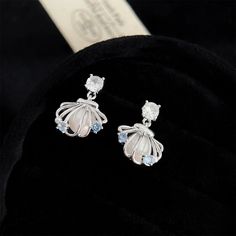 ◆ Materials: 18k white gold plated brass Hypoallergenic sterling silver earring posts Cubic zirconia stones Acrylic pearls Seashell Earrings, Romantic Jewelry, Contemporary Dresses, Romantic Jewellery, Earring Posts, Silver Earring, Diamond Crystal, Mini Dresses, Ring Necklace