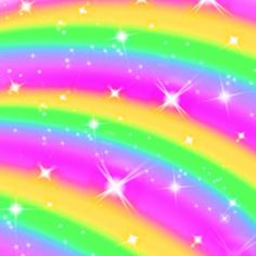 a rainbow colored background with stars in the sky