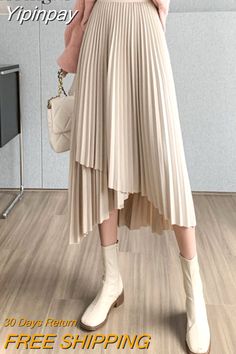 Shipping: Worldwide Express Shipping AvailableDelivery time: 🚚7-15Days Fast ShippingReturns: Fast refund,💯100% Money Back Guarantee.SPECIFICATIONSis_customized: YesWaistline: empireTop: long skirt woman, womens skirts, korean fashion clothesSuitable for: women, womans, lady, ladies, female, femme, girl, girls, womensStyle: CasualStyle: leisure, retro, kpop, streetwear, simple, all-matchSilhouette: PleatedSeason: autumn, fall, winter, spring, summerPlace Of Origin: China (Mainland)Pattern Type: Asymmetrical Midi Skirt, Chic Skirts, Long Skirts For Women, Elegant Skirt, Pleated Skirts, Skirt Women, Midi Skirts, Moda Plus, Pleated Midi Skirt