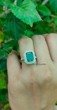 14kt gold ring with Natural Emerald Ring With Natural Diamond Double Halo Ring | eBay Double Halo Ring, Natural Emerald Rings, Double Halo, Emerald Engagement, Emerald Engagement Ring, Halo Ring, Halo Rings, Diamond Cluster, Natural Emerald