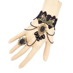 Material: Boutique Lace Color: Black, White Style: Original Design Victorian Style Rings, Lace Fingerless Gloves, Bronze Accessories, Festival Bracelets, Gothic Bracelet, Handmade Crystal Jewelry, Fashion Gloves, Lace Bracelet, Lace Cuffs