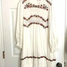 Size Small Never Worn- No Tags Dress Tunic, Free People Dress, Free People Dresses, Embroidered Dress, Tunic Dress, Tunics, Medicine, Free People, Color White