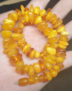 Baltic Amber yolk yellow necklace 55 g Vintage USSR Jewelry gemstone Amber Bead Necklace, Grunge Jewelry, Baltic Amber Jewelry, Antique Jewelry Necklace, Yellow Necklace, Amber Beads, Amber Jewelry, Jewelry Gemstone, Pin Board