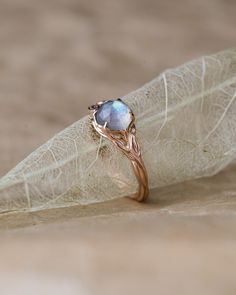 Nature-inspired Emerald Ring, Nature-inspired Moonstone Ring, Nature-inspired Moonstone Wedding Ring, Labradorite Wedding Ring, Mossy Agate, Labradorite Engagement Ring, Gold Twig Ring, Engagement Ring Leaf, Gold Twigs