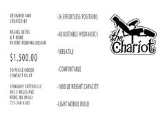 an advertisement for the charlotte restaurant, with prices and information on it's side