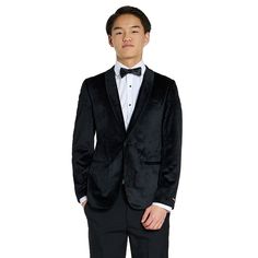 This Boys 2-16 OppoSuits Dinner Jacket & Bow Tie Set is the perfect ensemble for any special occasion. This Boys 2-16 OppoSuits Dinner Jacket & Bow Tie Set is the perfect ensemble for any special occasion. FEATURES Includes: jacket and bow tie Long sleeves Button closure 2 faux pockets Slim fitFABRIC & CARE Polyester Machine wash Imported Color: Black. Gender: male. Age Group: kids. Shoes Guide, Dinner Jacket, Bow Tie Set, Tie Set, Teenage Boys, Boys Fashion, Boy Fashion, Blazer Suit