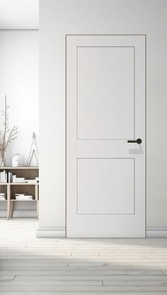 Shaker 2 Panel Primed Belldinni Modern Interior Door|  Buy Doors Online Modern Farmhouse Interior Shaker Doors, 180 Degree Door Opening, Doors Without Trim, Minimal Door Design, Interior Door Styles Farmhouse, 2 Panel Shaker Interior Door, Modern Door Trim, Interior Doors Styles, House Ideas 2023