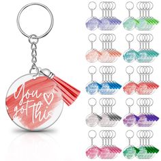 a keychain with the words you got this written on it and many different colors