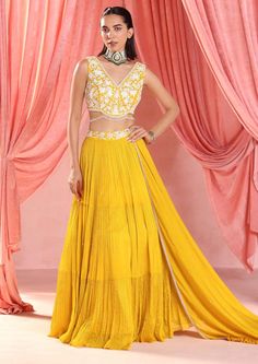 Seema Thukral-Rita Mustard Yellow Lehenga Set-INDIASPOPUP.COM Designer Tiered Skirt Sharara With Dupatta, Anarkali Choli With Dupatta And Tiered Skirt, Designer Festive Sharara With Tiered Skirt, Designer Festive Tiered Lehenga, Designer Tiered Skirt Sharara For Festive Occasions, Designer Festive Tiered Skirt Lehenga, Festive Designer Wear Tiered Skirt Sharara, Designer Festive Tiered Skirt Sharara, Festive Designer Tiered Skirt Sharara