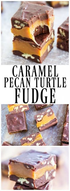 caramel pecan turtle fudge is an easy and delicious dessert