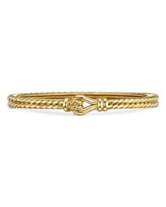 David Yurman Thoroughbred Loop Bracelet in 18K Yellow Gold David Yurman Bracelet Gold, Gold Bracelet Stack With Watch, Classic Gold Jewelry, Womens Jewelry, David Yurman Bracelet, 18k Gold Bracelet, Gold Girl, Preppy Jewelry, Gold Bracelet For Women