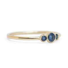 A trio of sapphires in a rich, captivating shade of blue. Ring Settings, Monkey Business, Emerald Color, Shade Of Blue, Blue Solid, Shiny Things, Celebrate Love, New Jewelry, Shades Of Blue