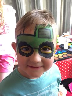 Tractor Face Painting, Tractor Face Paint, Farm Face Paint, Farm Animal Face Paint, Fairy Face Paint, Tractors For Kids, Fair Face